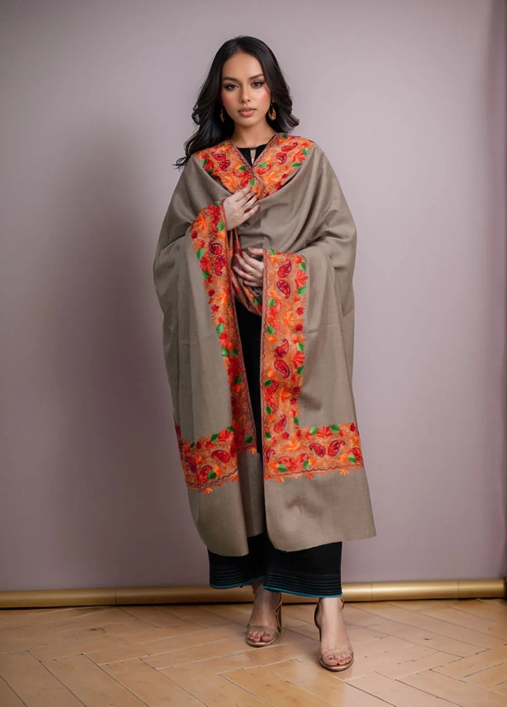 Sanaulla Exclusive Range Pashmina Shawl KPS D-5 Brown 1 - Winter Collection