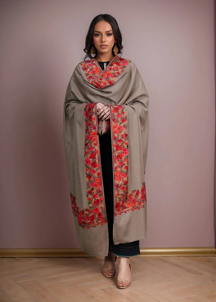 Sanaulla Exclusive Range Pashmina Shawl KPS D-5 Brown 3 - Winter Collection