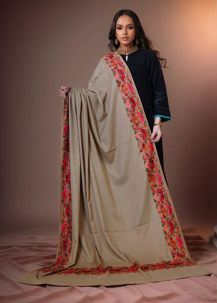 Sanaulla Exclusive Range Pashmina Shawl KPS D-5 Light Brown 1 - Winter Collection