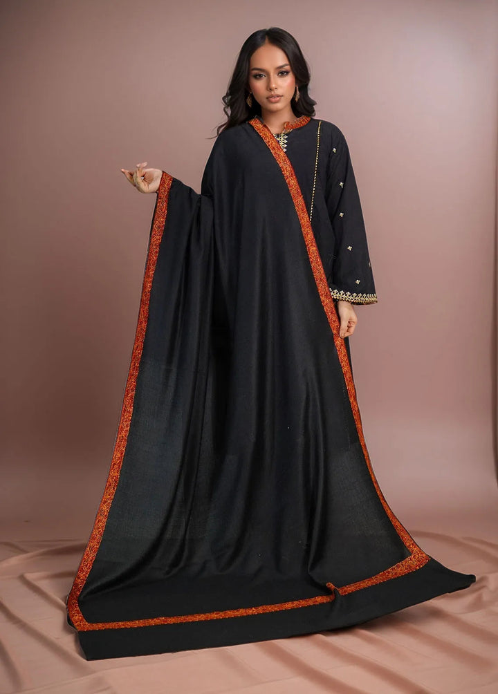 Sanaulla Exclusive Range Pashmina Shawl KPS D-51 Black 2 - Winter Collection
