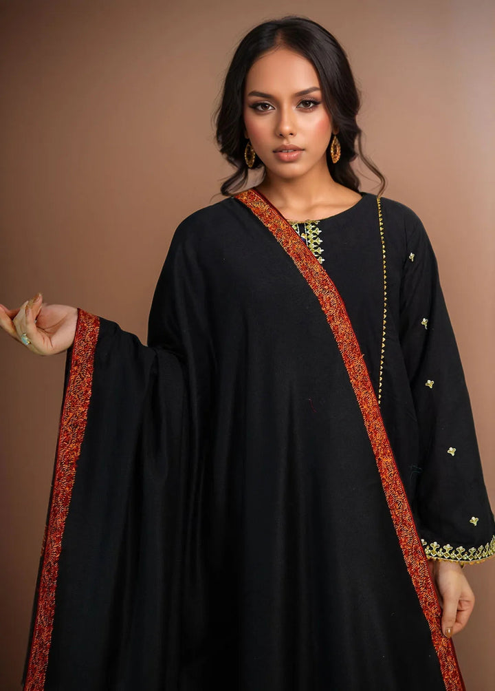 Sanaulla Exclusive Range Pashmina Shawl KPS D-51 Black 2 - Winter Collection