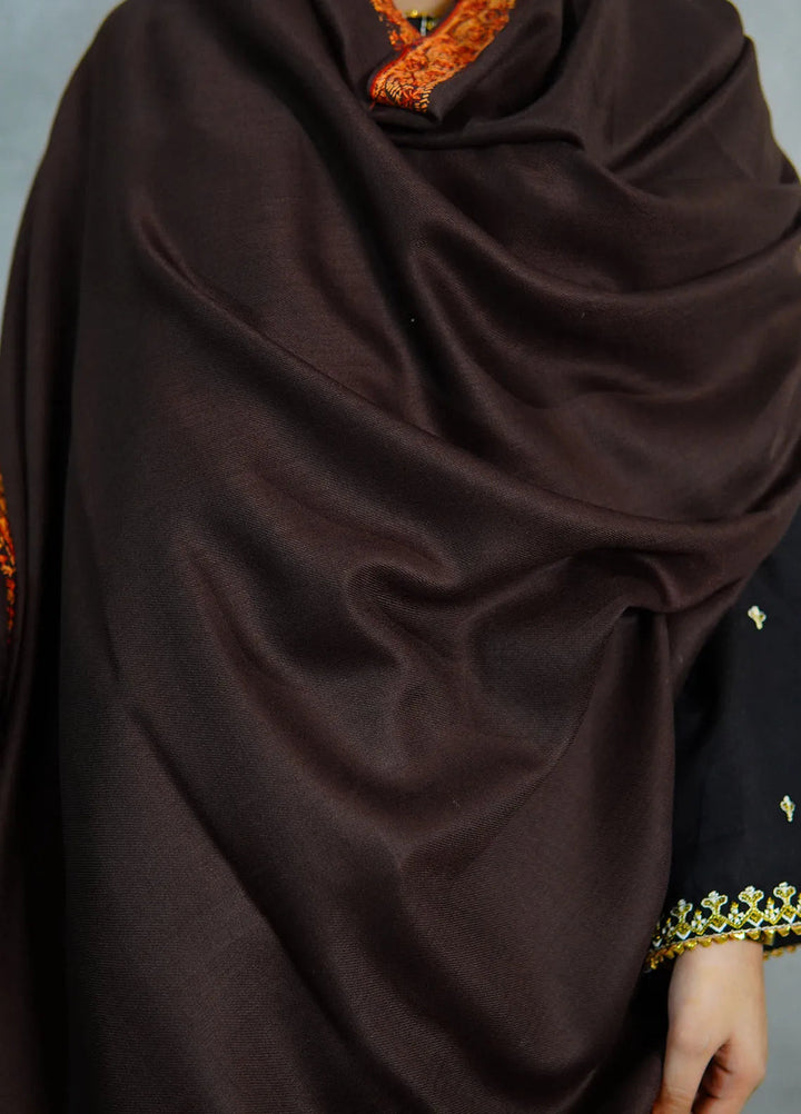 Sanaulla Exclusive Range Pashmina Shawl KPS D-51 Dark Brown 1 - Winter Collection