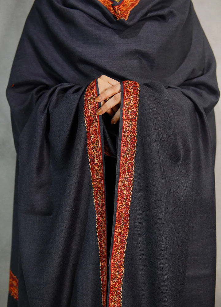 Sanaulla Exclusive Range Pashmina Shawl KPS D-51 Dark Grey - Winter Collection
