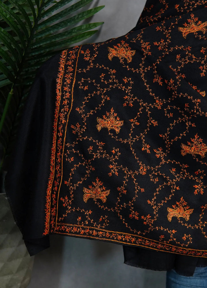 Sanaulla Exclusive Range Pashmina Shawl KPS D-57 Black 4 - Winter Collection