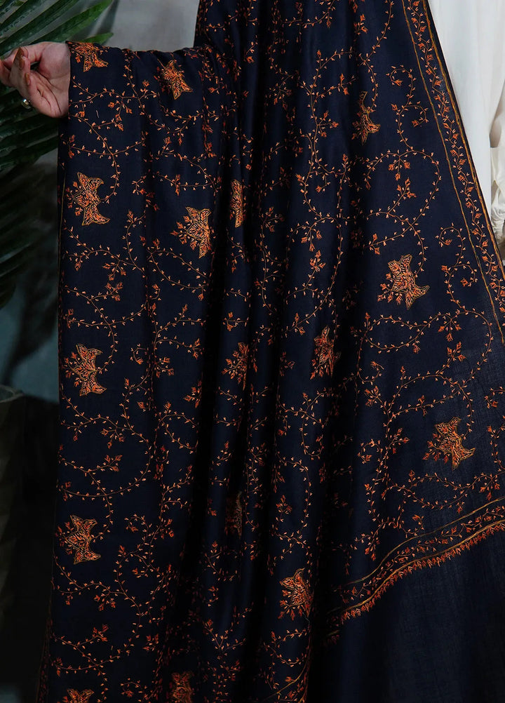 Sanaulla Exclusive Range Pashmina Shawl KPS D-57 Dark Blue 3 - Winter Collection