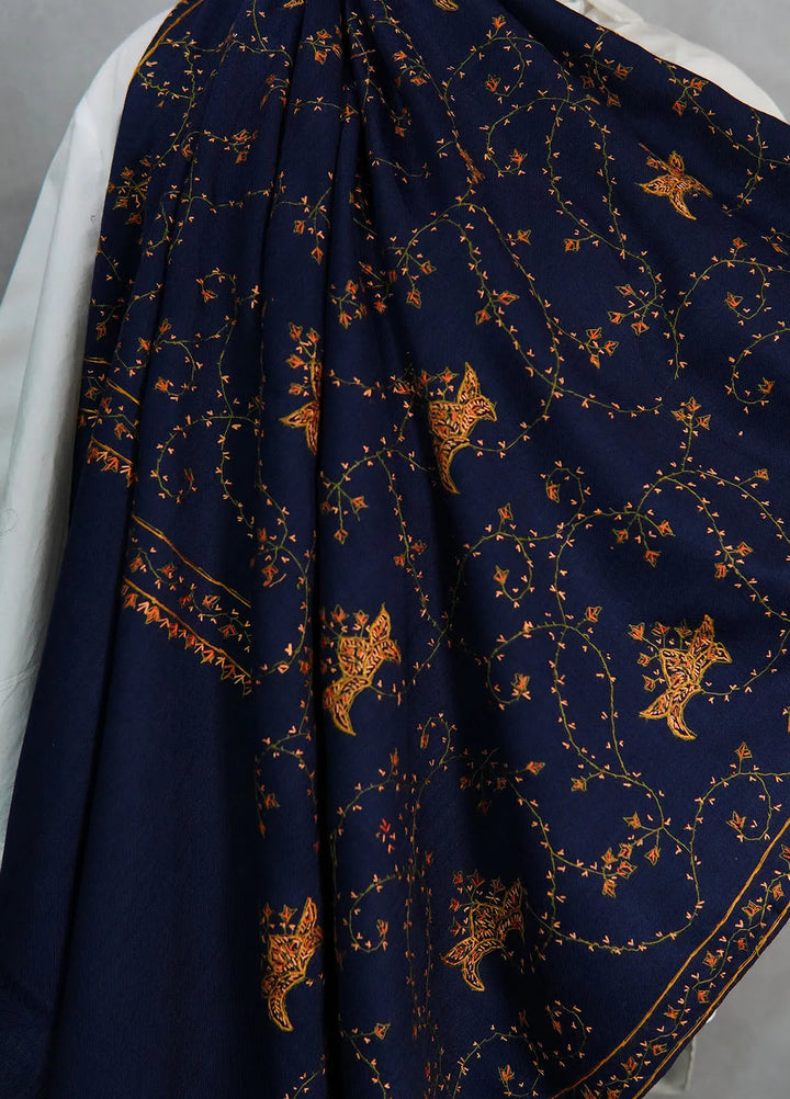 Sanaulla Exclusive Range Pashmina Shawl KPS D-57 Navy Blue 1 - Winter Collection