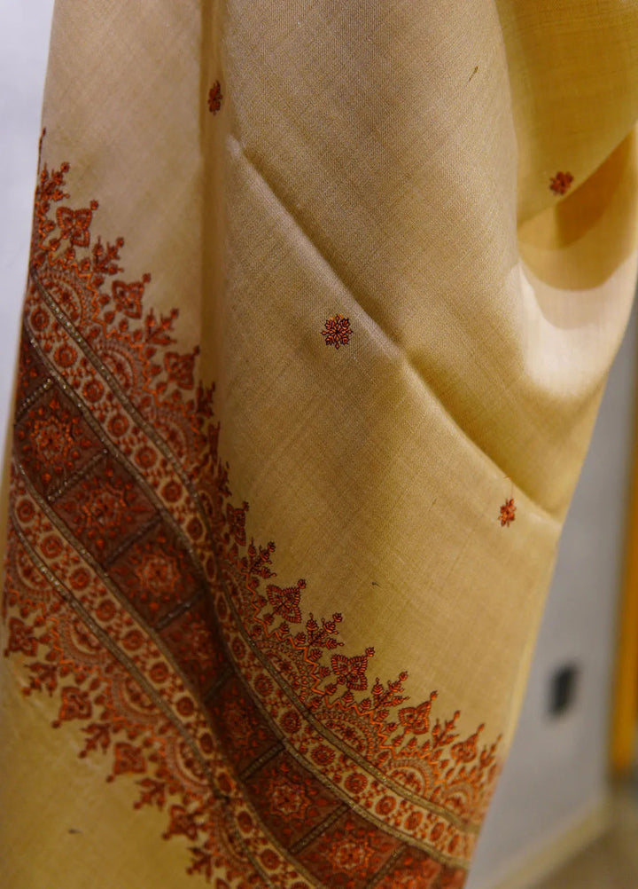 Sanaulla Exclusive Range Pashmina Shawl KPS D-58 Fawn - Winter Collection