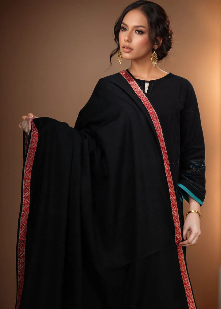 Sanaulla Exclusive Range Pashmina Shawl KPS D-59 Black - Winter Collection