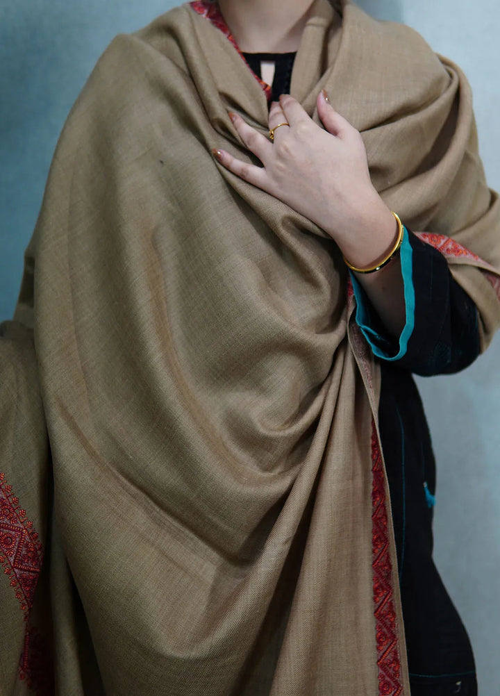 Sanaulla Exclusive Range Pashmina Shawl KPS D-59 Brown 1 - Winter Collection