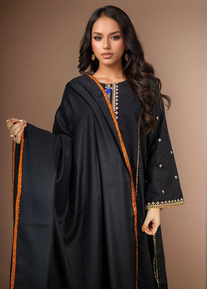 Sanaulla Exclusive Range Pashmina Shawl KPS D-62 Black 4 - Winter Collection