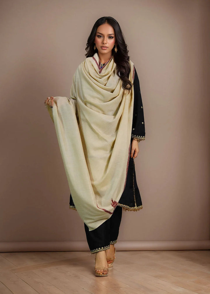Sanaulla Exclusive Range Pashmina Shawl KPS D-62 Cream 3 - Winter Collection