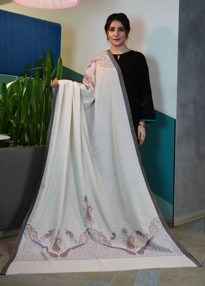 Sanaulla Exclusive Range Pashmina Shawl KPS D-86 Cream - Winter Collection
