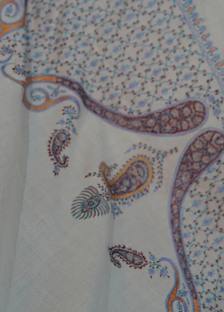 Sanaulla Exclusive Range Pashmina Shawl KPS D-86 Cream - Winter Collection