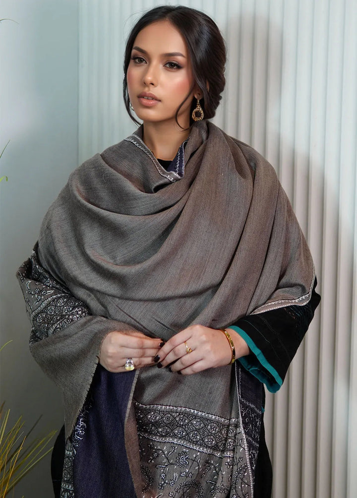 Sanaulla Exclusive Range Pashmina Shawl KPS D-93 Brown - Winter Collection
