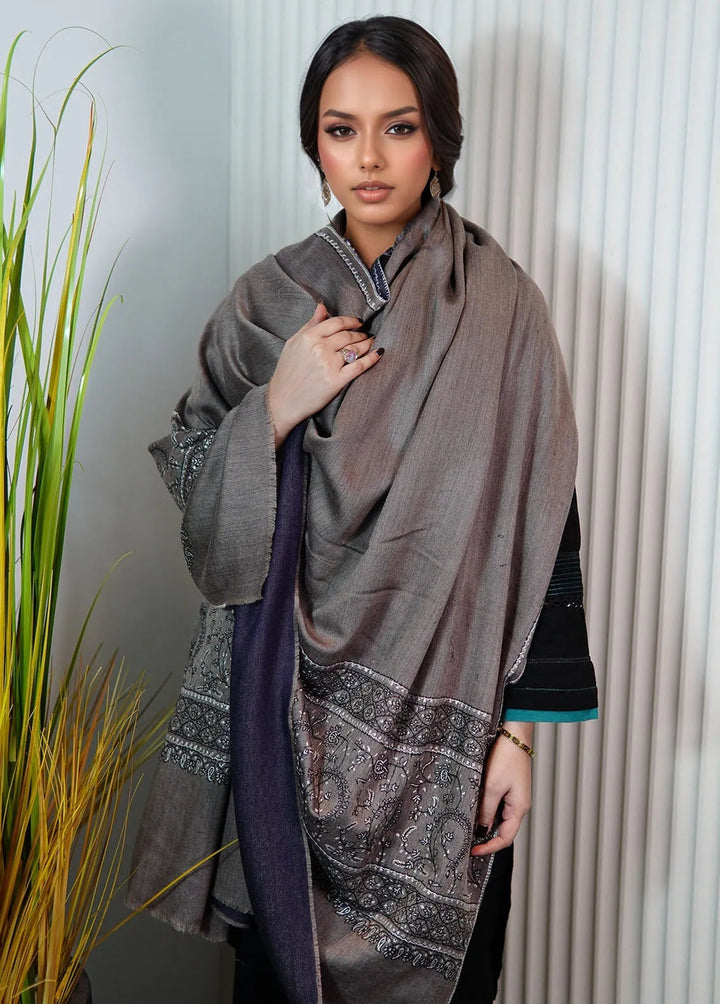 Sanaulla Exclusive Range Pashmina Shawl KPS D-93 Brown - Winter Collection