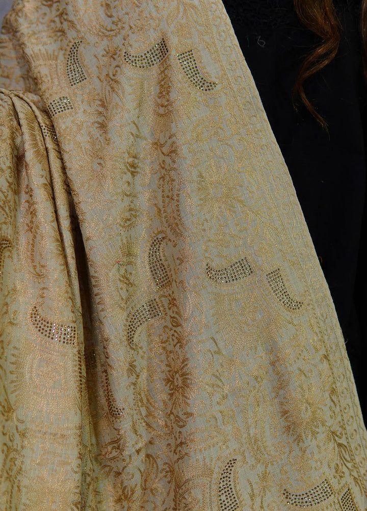 Sanaulla Exclusive Range Pashmina Shawl MAMA D-1 Cream - Winter Collection