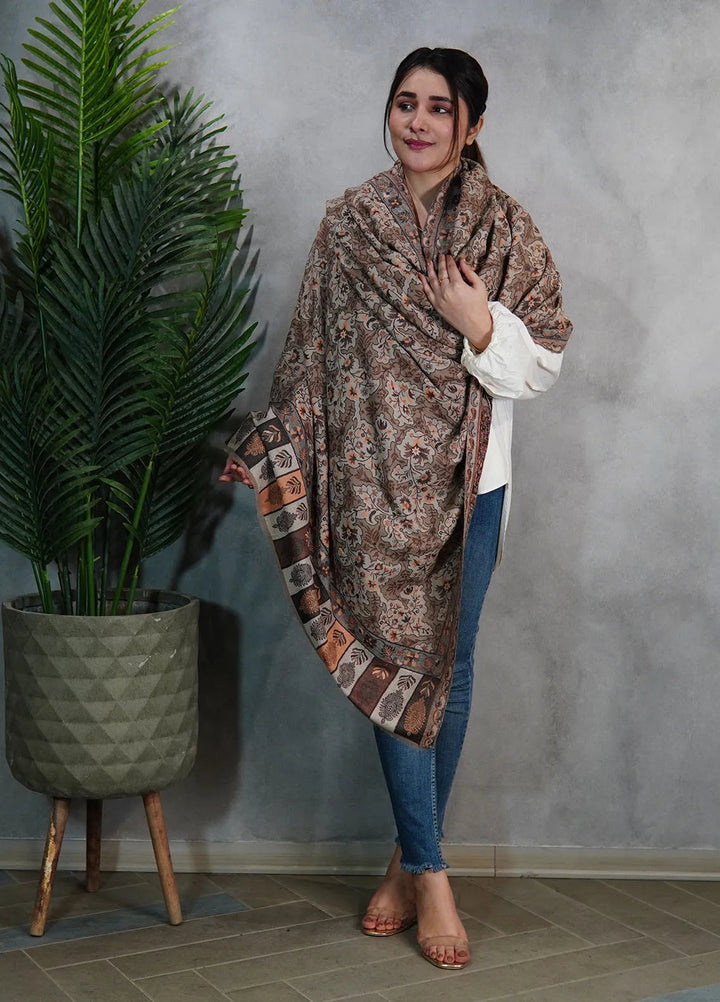 Sanaulla Exclusive Range Pashmina Shawl Mama D-10 Multi 03 - Winter Collection
