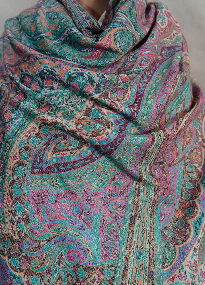 Sanaulla Exclusive Range Pashmina Shawl Mama D-14 Multi 02 - Winter Collection