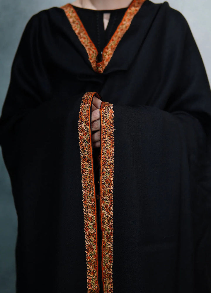 Sanaulla Exclusive Range Pashmina Shawl MAMA D-15 Black 1 - Winter Collection
