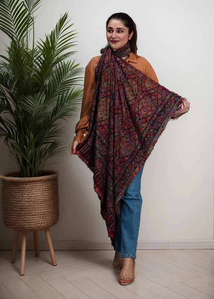 Sanaulla Exclusive Range Pashmina Shawl MAMA D-23 Multi 3 - Winter Collection
