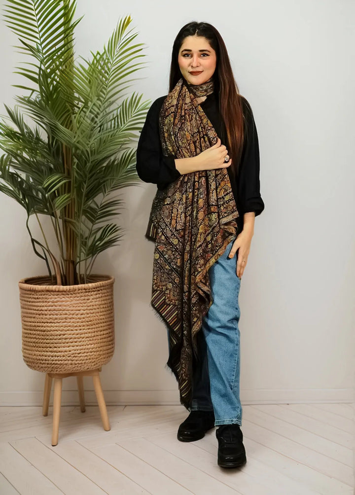 Sanaulla Exclusive Range Pashmina Shawl MAMA D-23 Multi 4 - Winter Collection