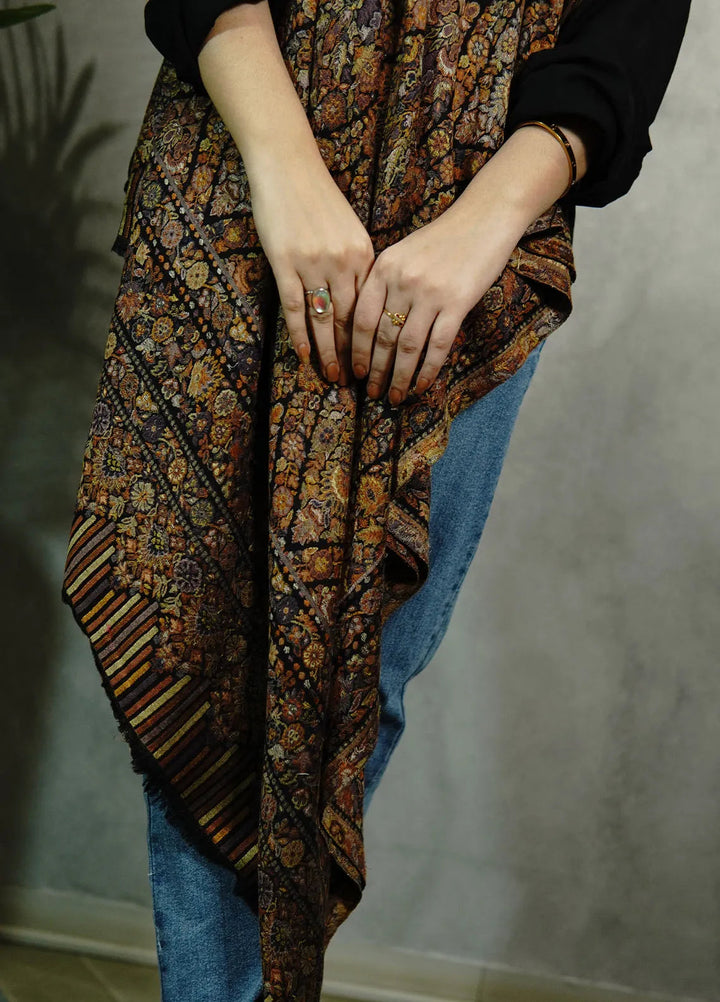 Sanaulla Exclusive Range Pashmina Shawl MAMA D-23 Multi 4 - Winter Collection