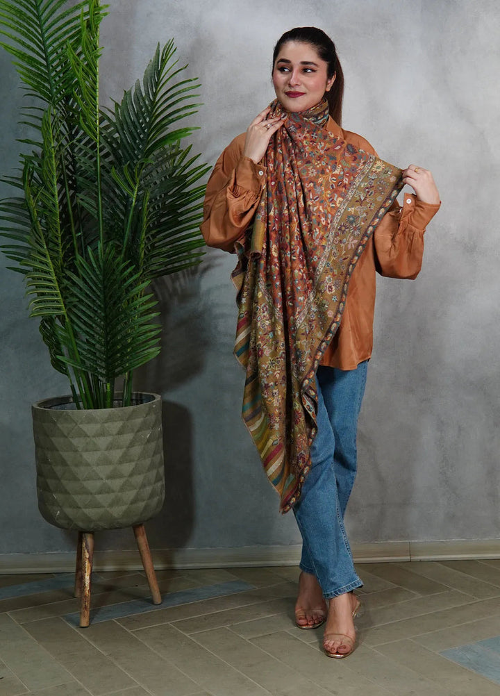 Sanaulla Exclusive Range Pashmina Shawl MAMA D-25 Multi 2 - Winter Collection
