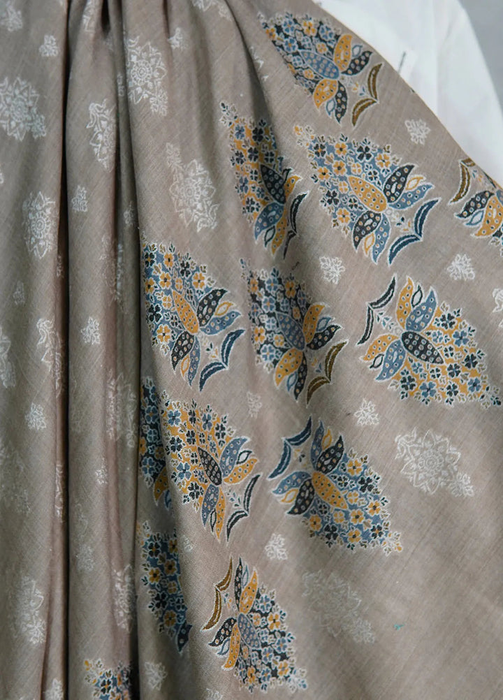 Sanaulla Exclusive Range Pashmina Shawl MAMA D-3 Light Brown - Winter Collection