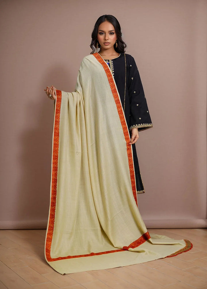 Sanaulla Exclusive Range Pashmina Shawl Mama D-35 Fawn - Winter Collection
