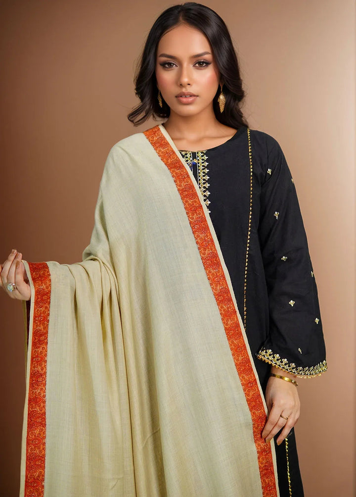 Sanaulla Exclusive Range Pashmina Shawl Mama D-35 Fawn - Winter Collection