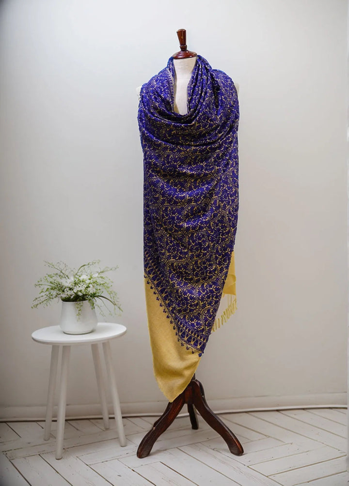 Sanaulla Exclusive Range Pashmina Shawl MAMA D-37 Brown - Winter Collection