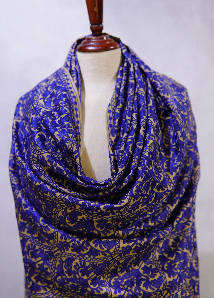 Sanaulla Exclusive Range Pashmina Shawl MAMA D-37 Brown - Winter Collection