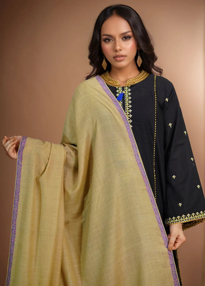 Sanaulla Exclusive Range Pashmina Shawl MAMA D-6 Brown 2 - Winter Collection