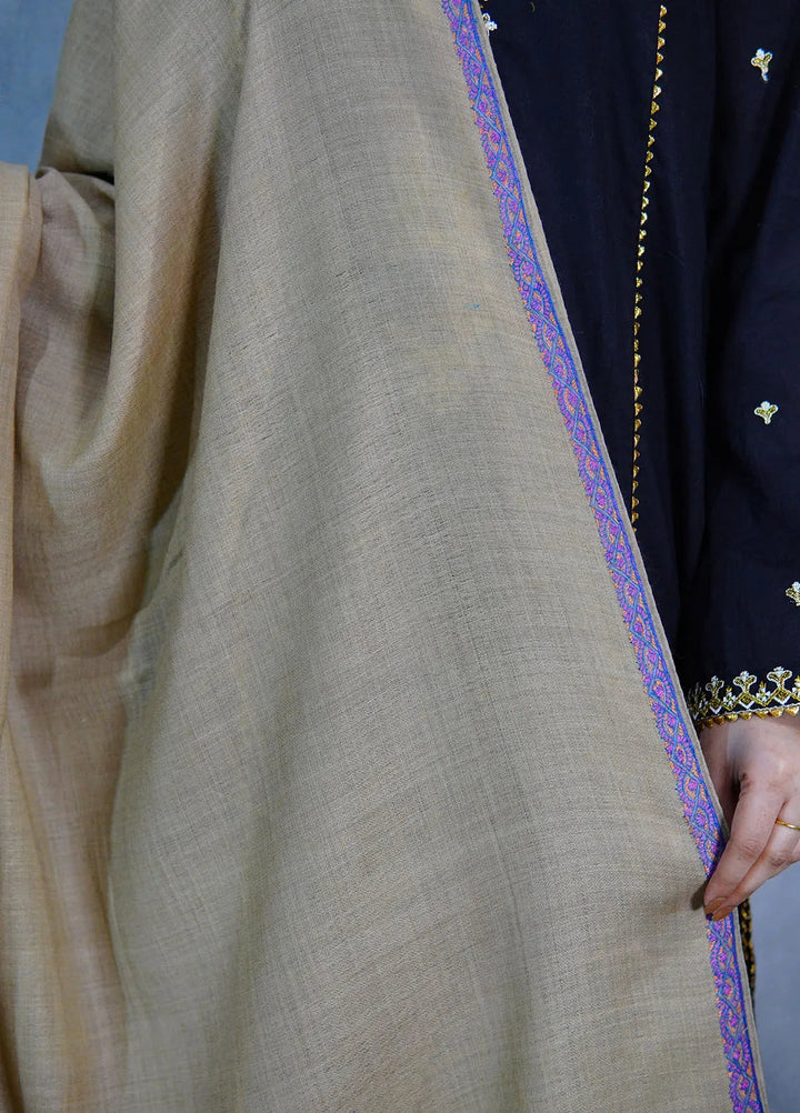 Sanaulla Exclusive Range Pashmina Shawl MAMA D-6 Brown 2 - Winter Collection