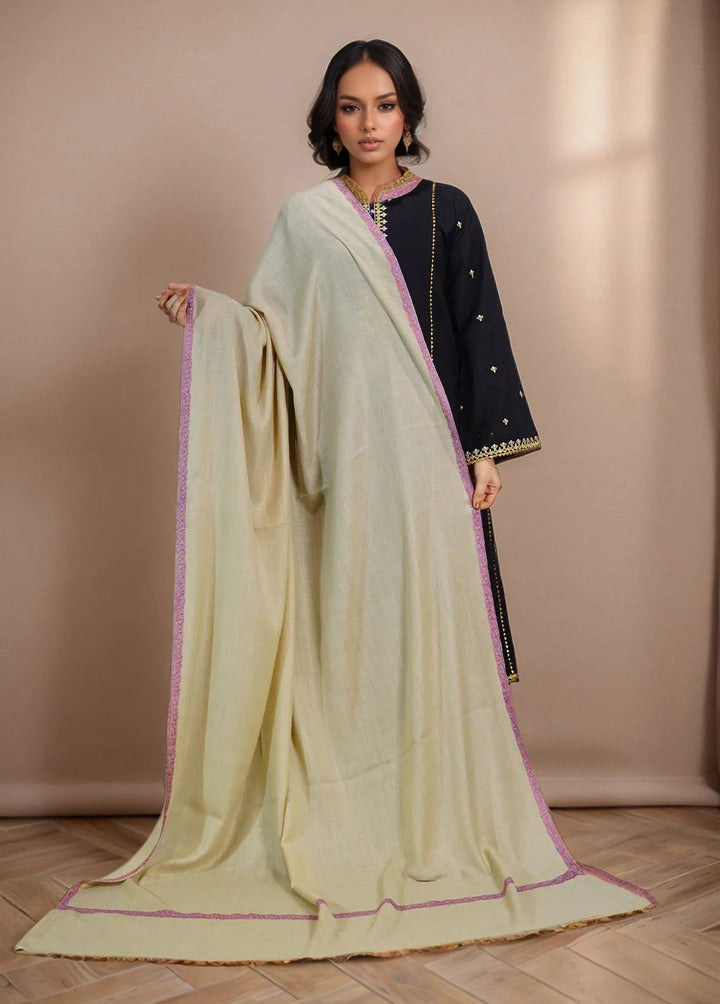 Sanaulla Exclusive Range Pashmina Shawl MAMA D-6 Fawn 1 - Winter Collection