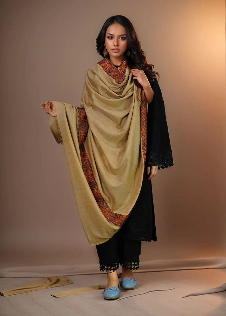 Sanaulla Exclusive Range Pashmina Shawl MAMA D-8 Brown - Winter Collection