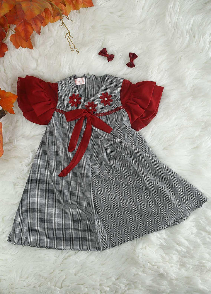 Sanaulla Exclusive Range Cotton Casual Girls Tops -  21207 Grey Red
