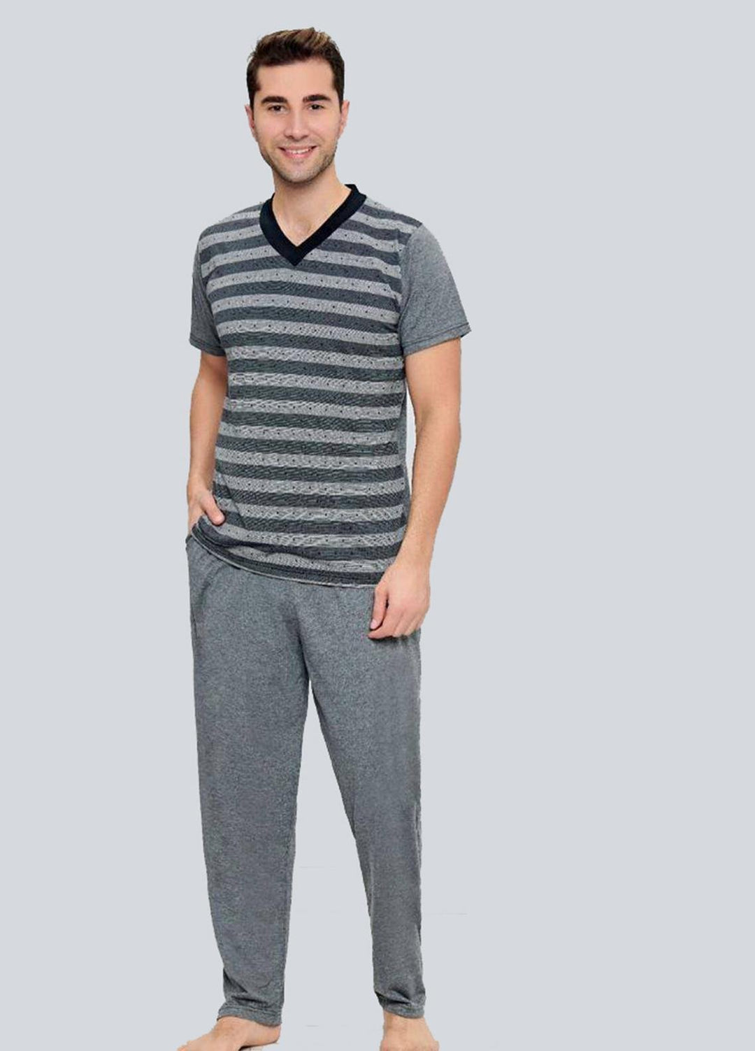 Cotton Men 2 Piece Home Wear SU21MH D-01 Grey