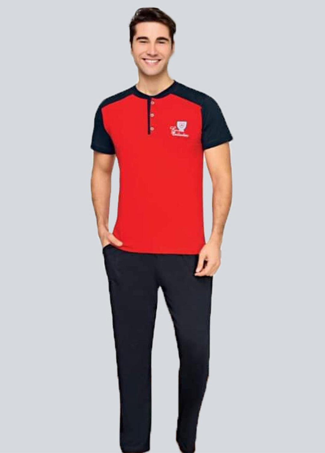Cotton 2 Piece for Men Home Wear SU21MH D-15 Red