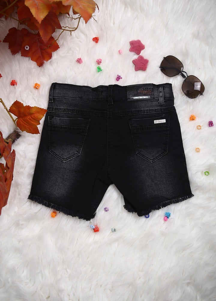Sanaulla Exclusive Range Jeans Casual Girls Shorts -  2140 Black