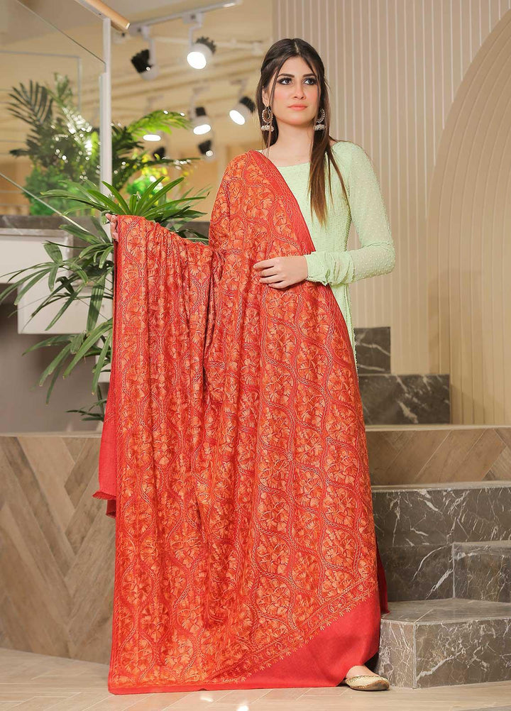Sanaulla Exclusive Range Embroidered Pashmina  Shawl SU21PS 324117 - Pashmina Shawls