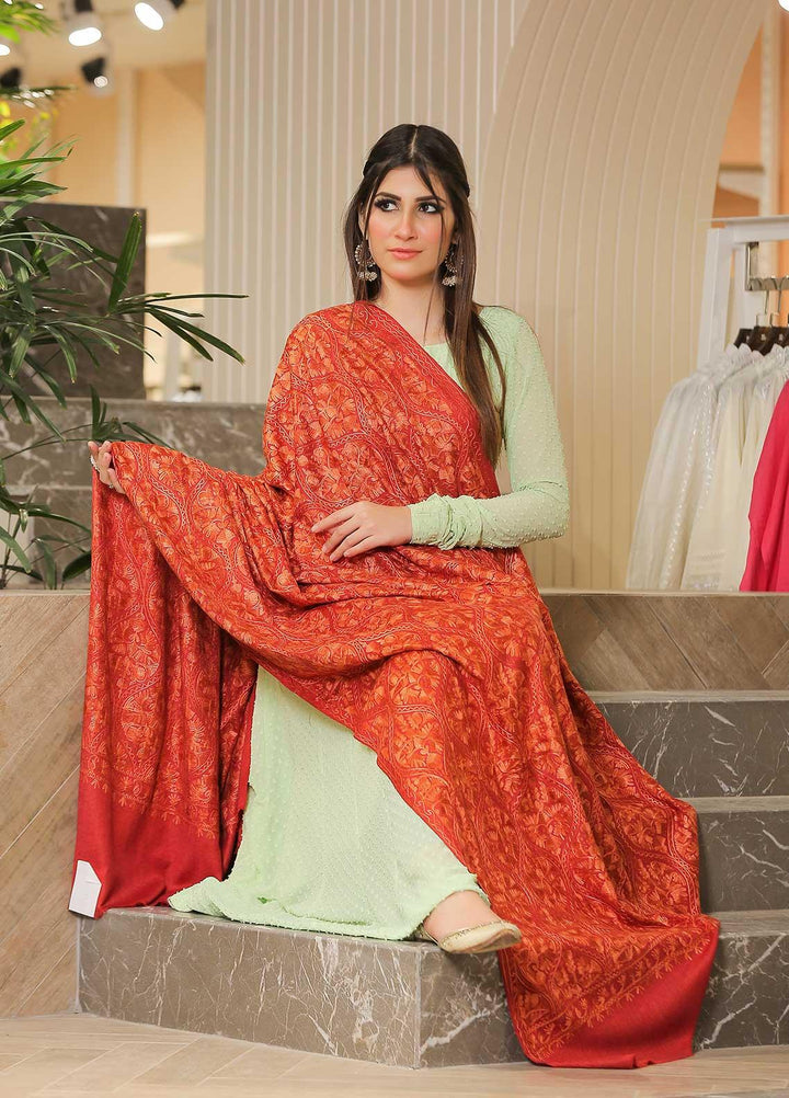 Sanaulla Exclusive Range Embroidered Pashmina  Shawl SU21PS 324117 - Pashmina Shawls
