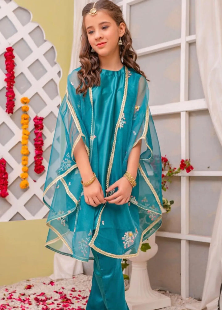 Sania Khan Pret Embroidered Organza 2 Piece Suit Court