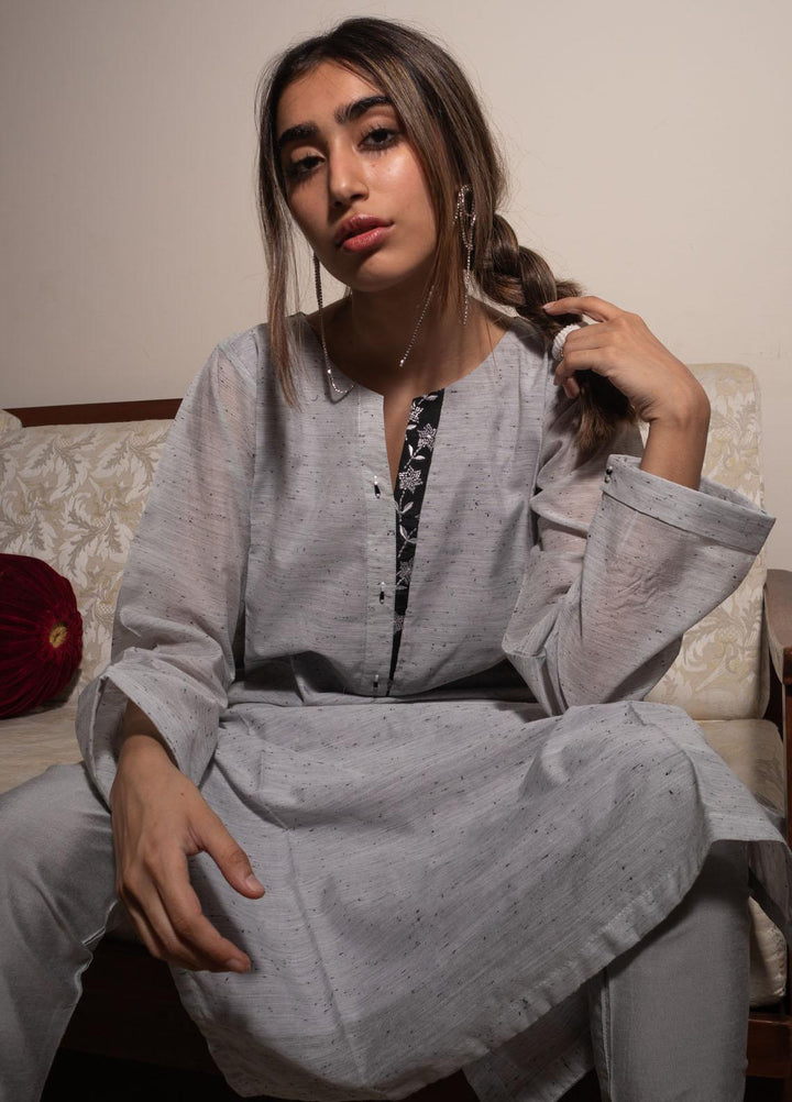 Sania Khan Pret  Cotton 2 Piece Classic Grey