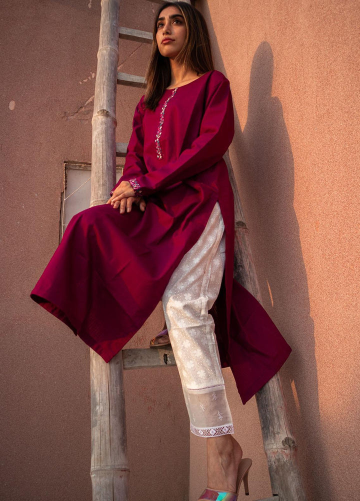 Sania Khan Pret  Jacquard 2 Piece Magenta Hues