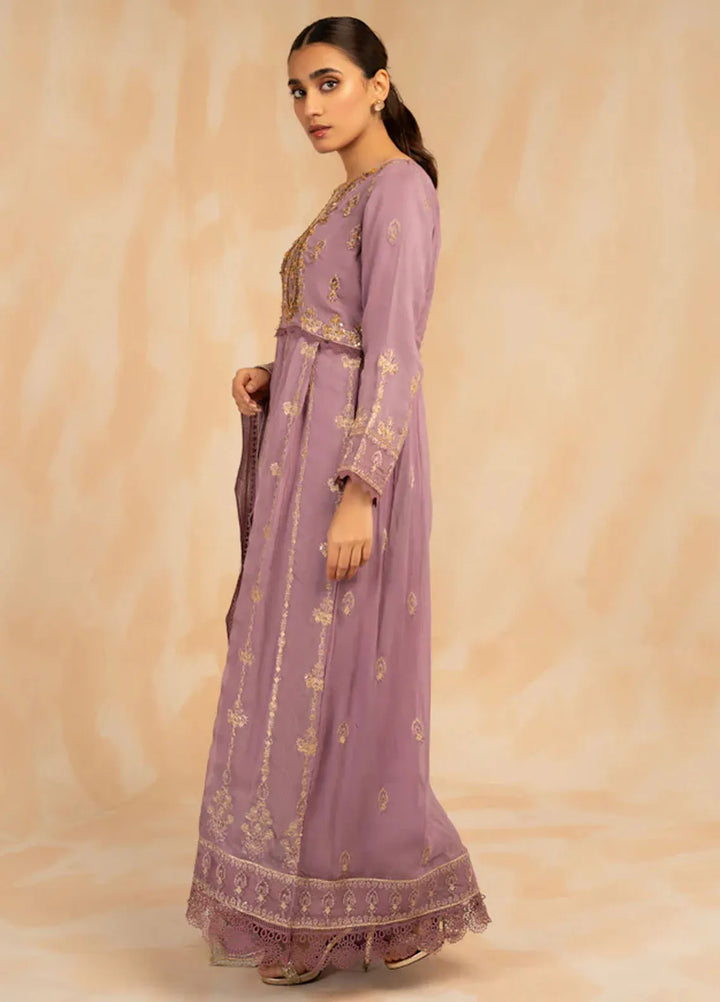 Sara Jahan Pret Embroidered Chiffon 3 Piece Suit Lilac