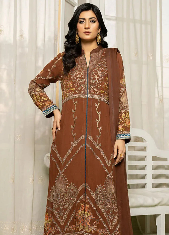 Sara Jahan Pret Embroidered Chiffon 3 Piece Suit Mahi