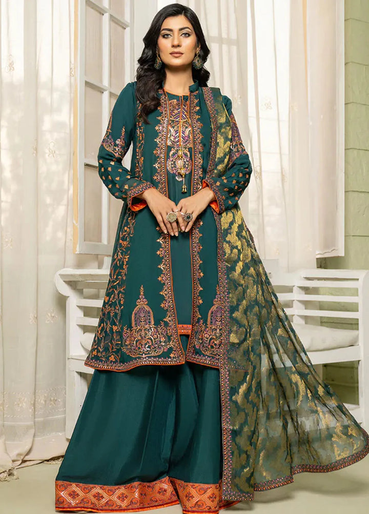 Sara Jahan Pret Embroidered Chiffon 3 Piece Suit Mahpara