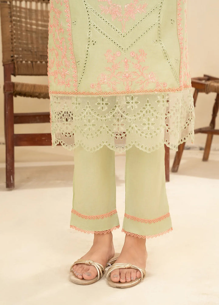 Sara Jahan Pret Embroidered Cotton 3 Piece Suit Evergreen