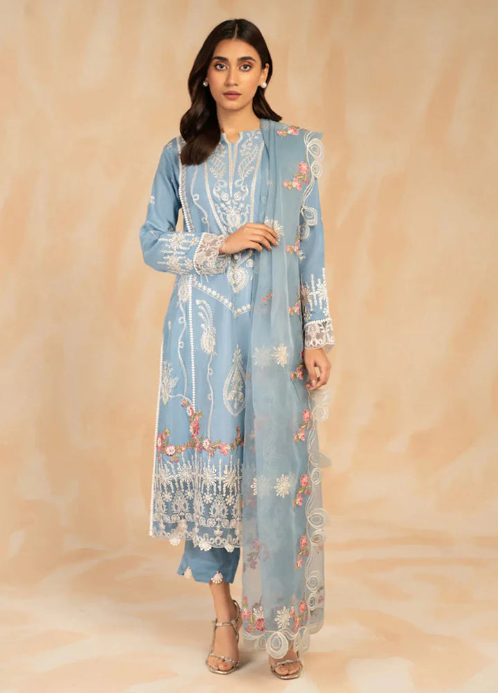 Sara Jahan Pret Embroidered Cotton 3 Piece Suit Firuze